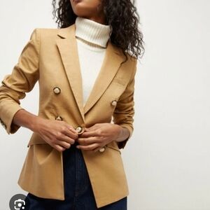 Veronica Beard Clifton Stretch Dickey Jacket Camel Beige Size 4